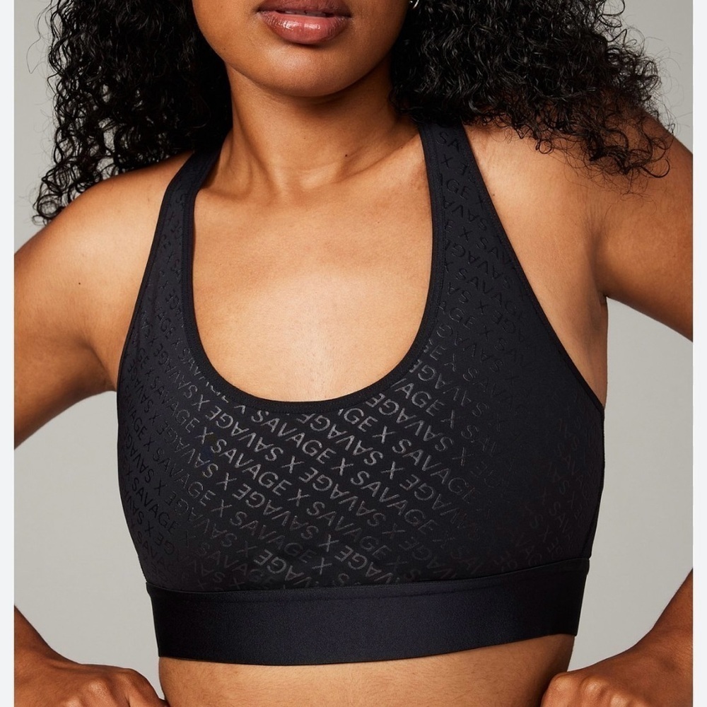 Savage x Fenty Sport Lineup Low Impact Sports Bra Rihanna S 4-6 Black Monogram